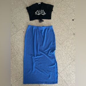 No Boundaries Vibrant Blue Pencil Skirt